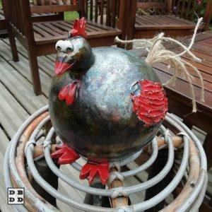 poule bronze céramique