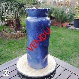 Vase bleu céramique