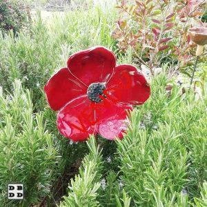 fleur céramique rouge