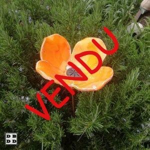 Fleur céramique jaune