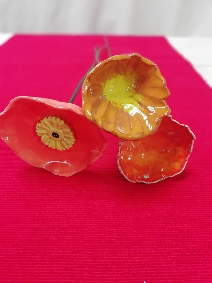 fleurs céramique en bouquet