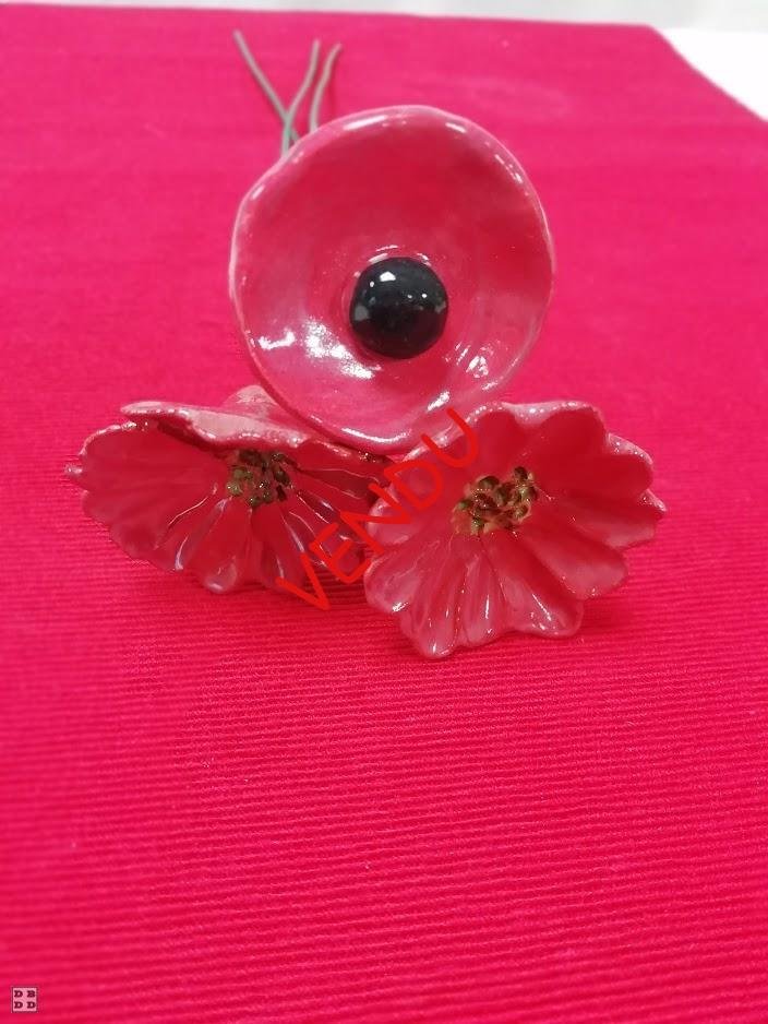 fleurs céramique rose en bouquet