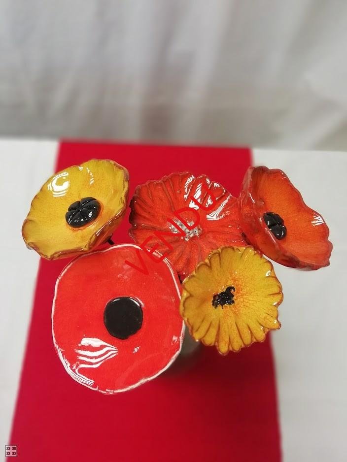 fleurs céramique en bouquet