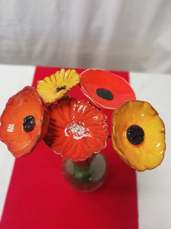 fleurs céramique en bouquet