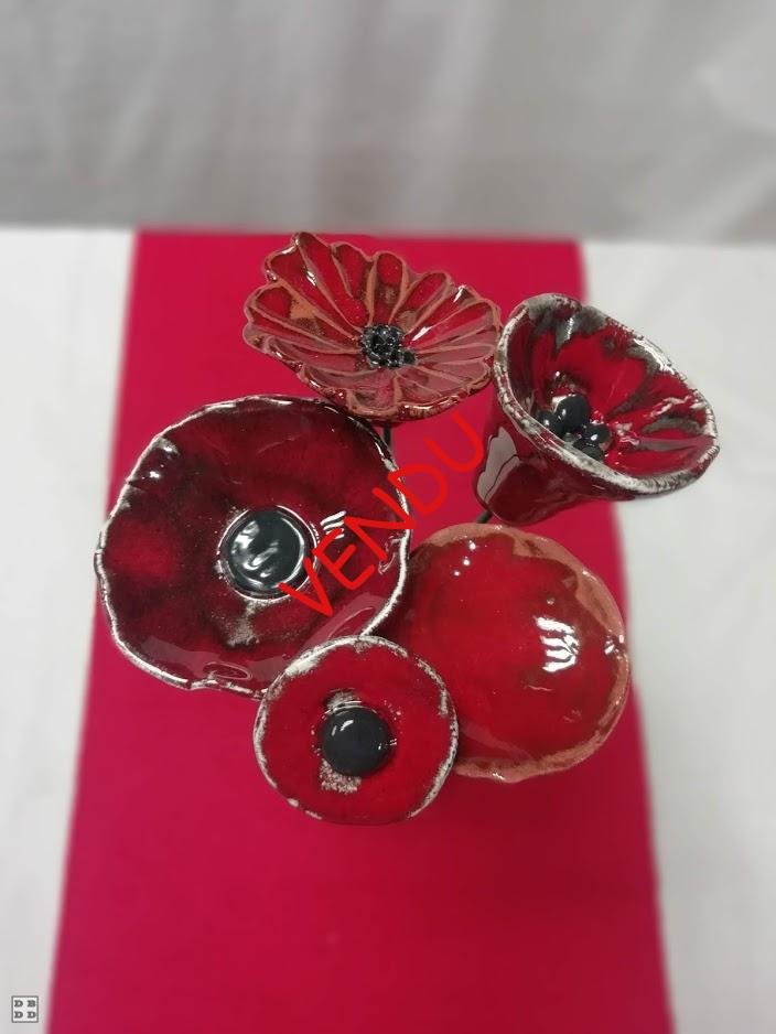 fleurs céramique en bouquet